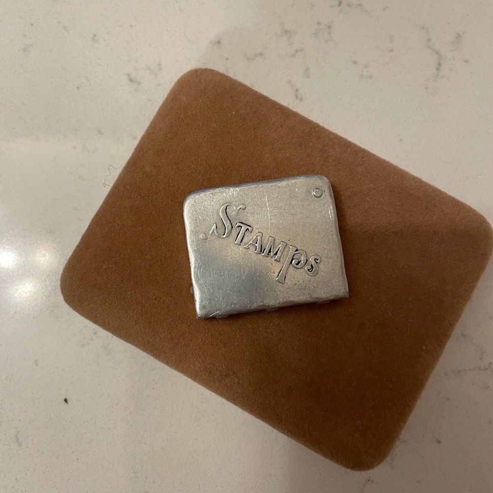 Antique small postage stamp box